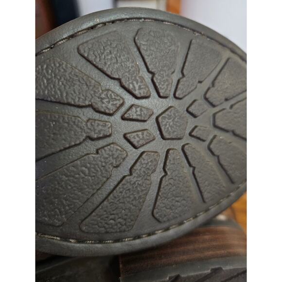 Born Brown Distressed Leather Tall Riding Boots Zip Buckle 8.5 Excellent - Picture 15 of 15